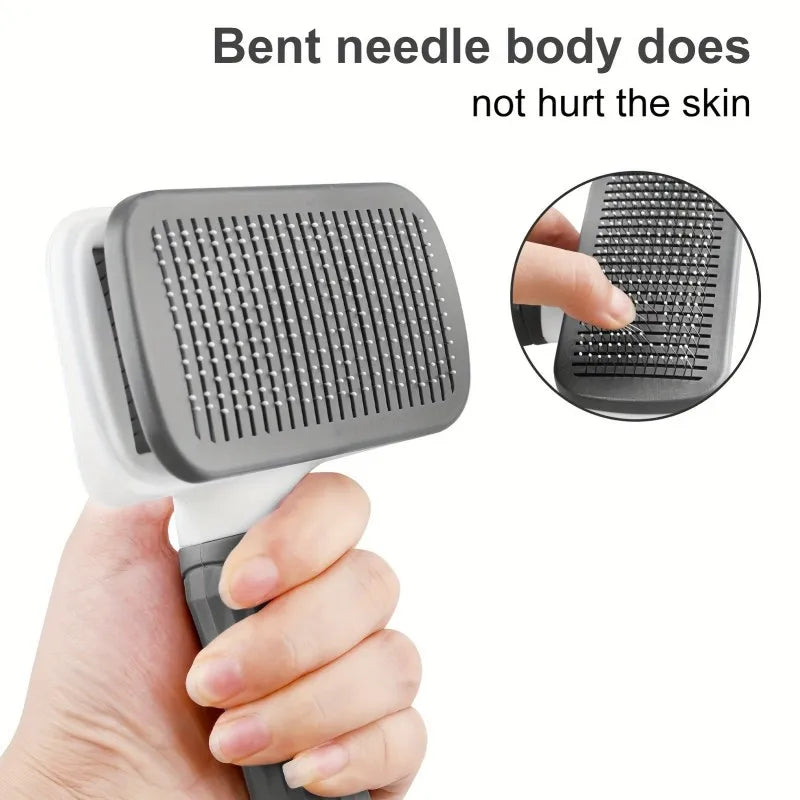One-Click Pet Grooming Brush for Dogs and Cats