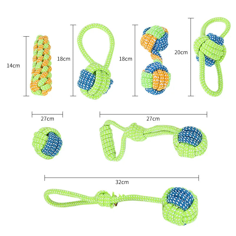 Interactive Cotton Rope Chew Toy Set for Dogs