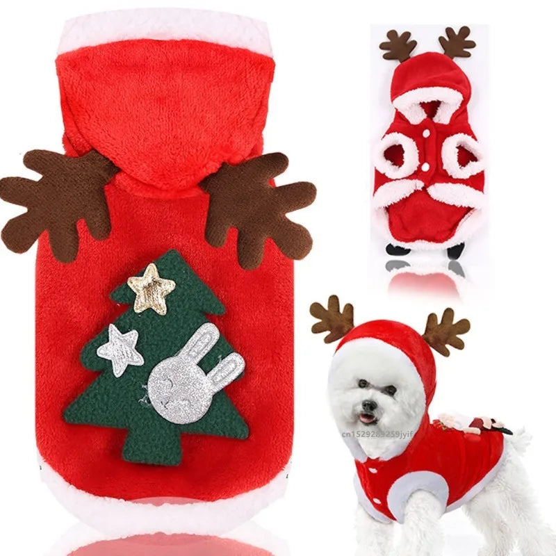Santa Christmas Jacket Costume for Puppies and Cats