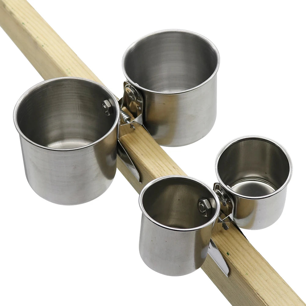 Stainless Steel Single or Double Bird Feeder Cup