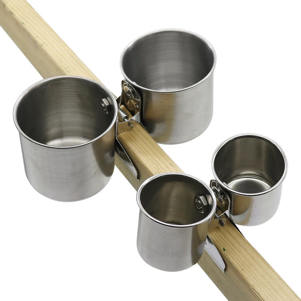 Stainless Steel Single or Double Bird Feeder Cup