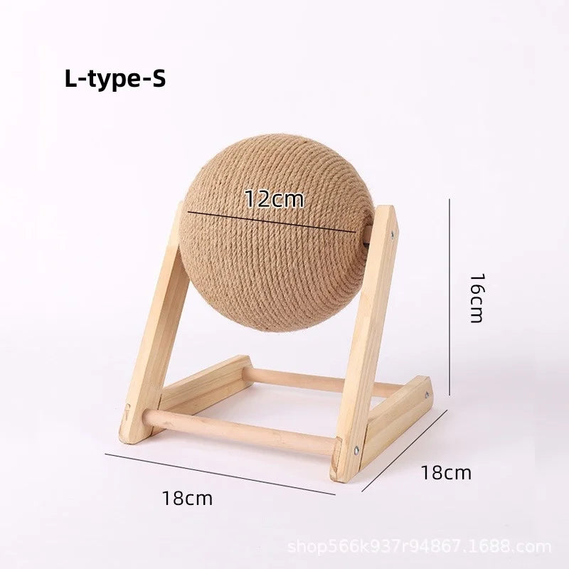 Sisal Rope Cat Scratching Ball with Wooden Base