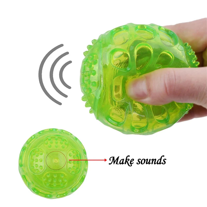 Squeaky Bouncing Puzzle Ball for Dog Chewing and Teeth Play