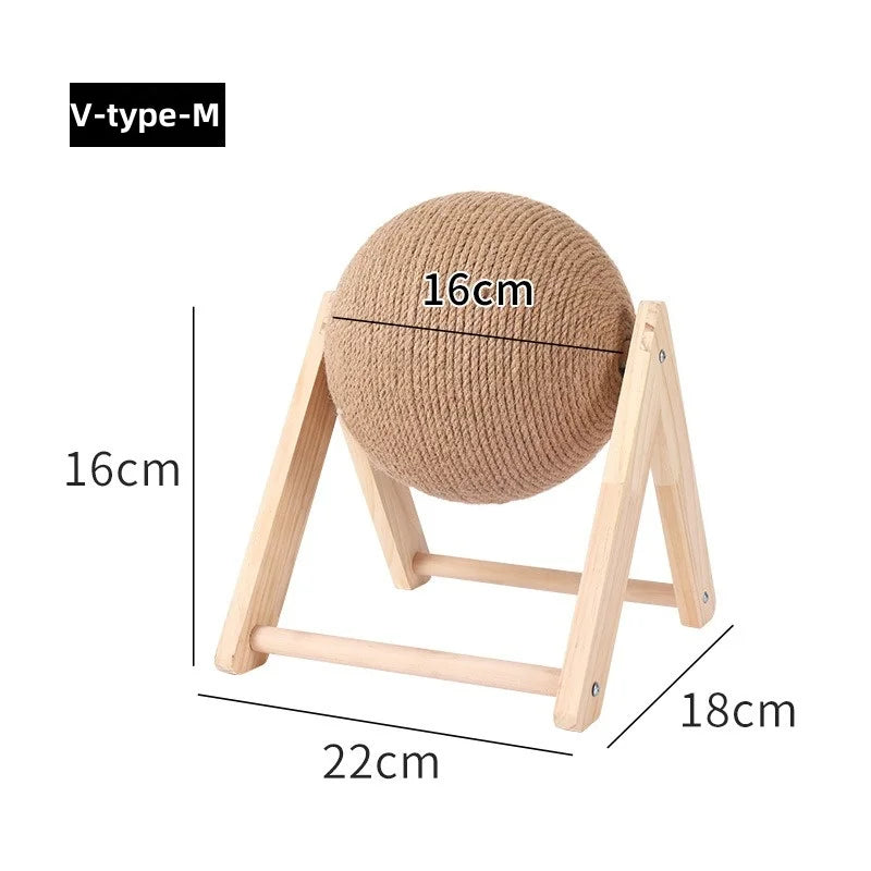 Sisal Rope Cat Scratching Ball with Wooden Base