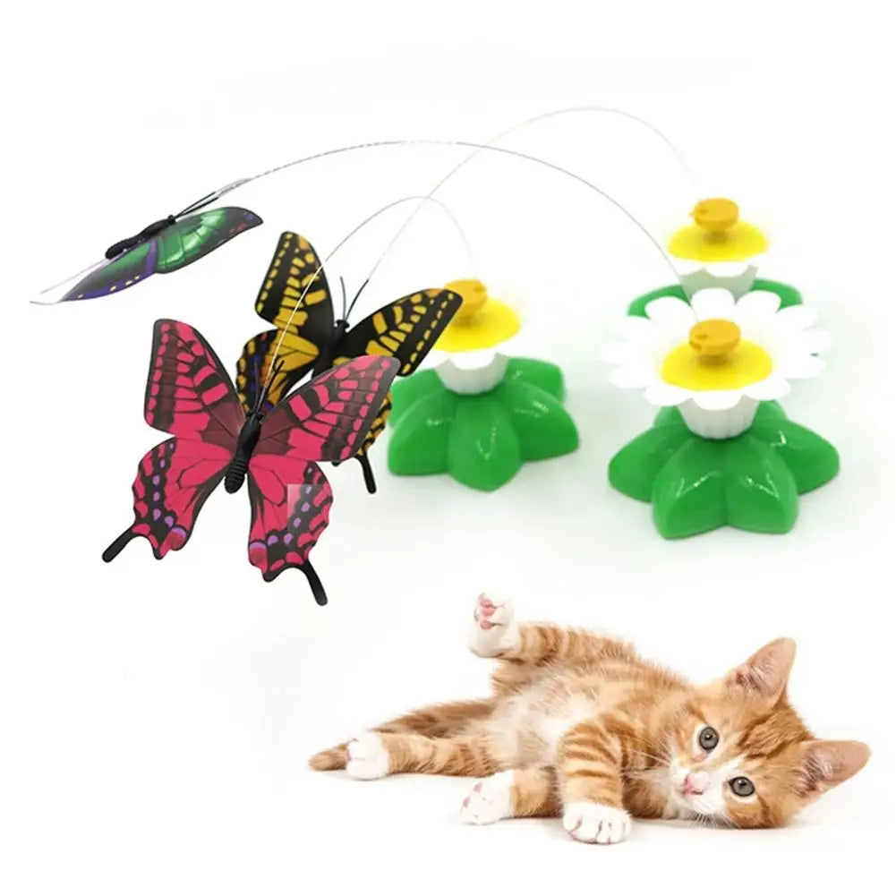 Electric Rotating Butterfly Toy for Playful Cats