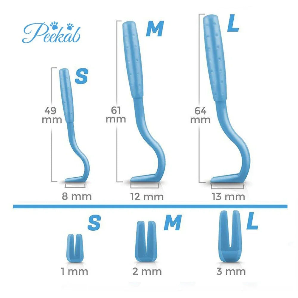 Easy-Grip Tick and Flea Remover Hook Set for Dogs and Cats