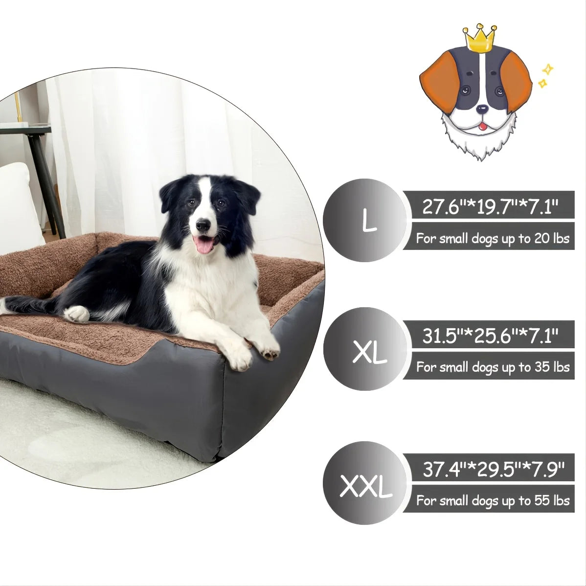 Breathable Sofa Bed Cushion for Small and Large Dogs