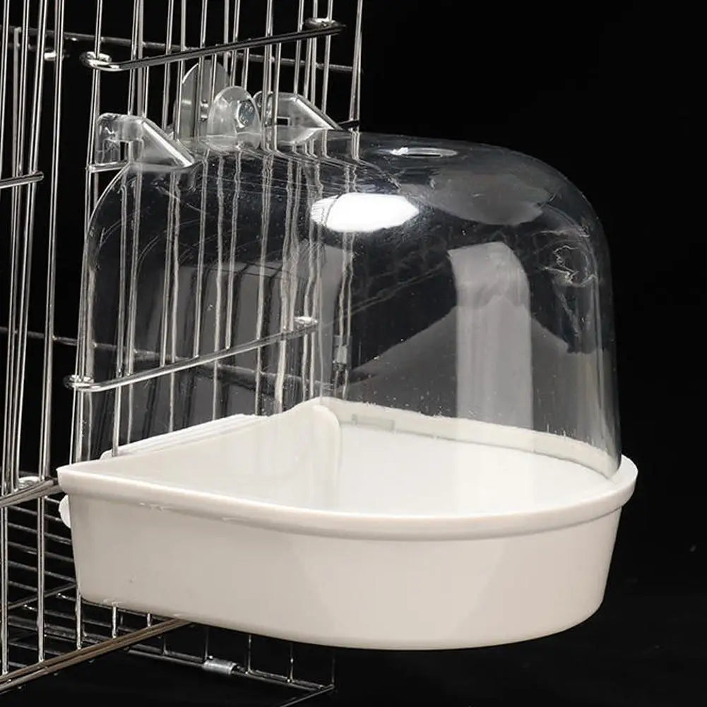 Hanging Cage Bird Bath for Parrots and Small Birds