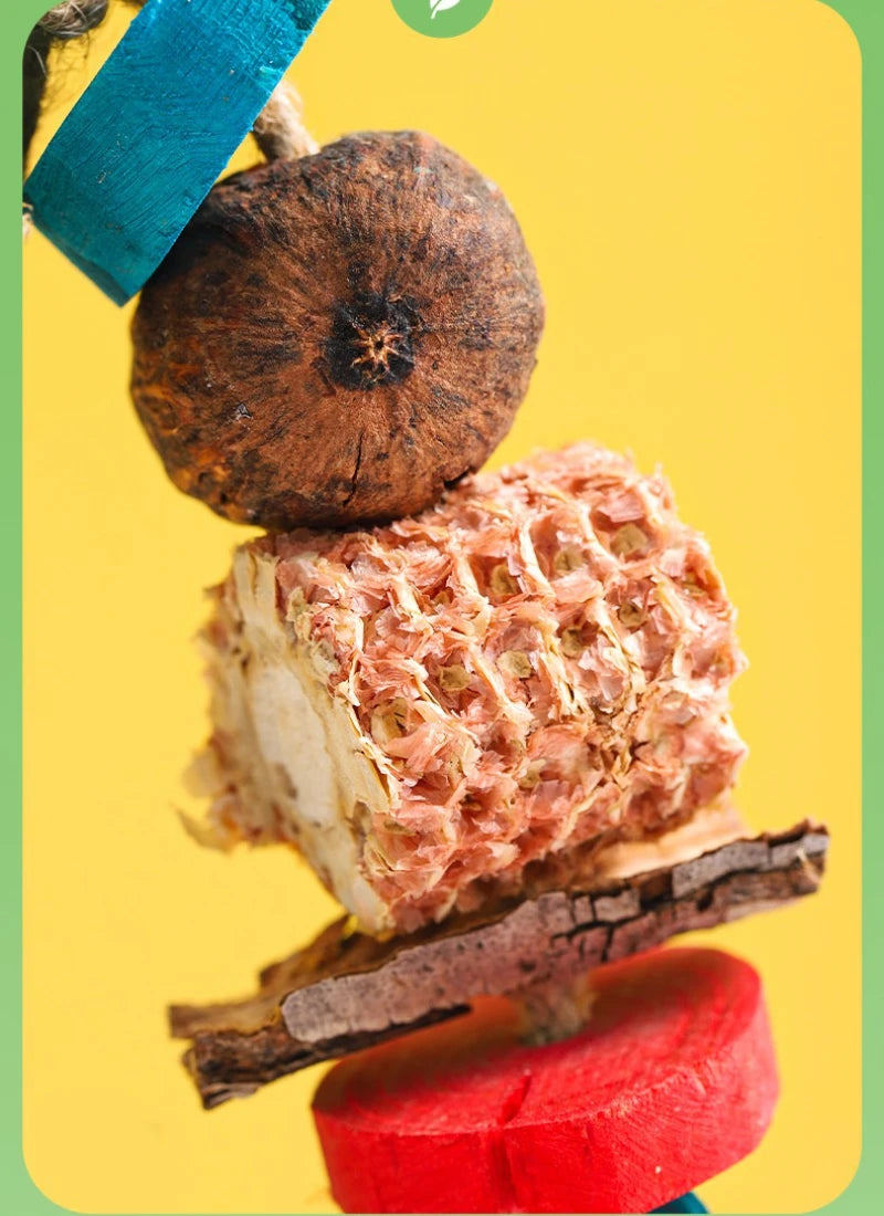 Natural Corn Cob and Loofah Parrot Chew Toy
