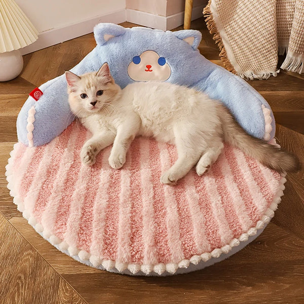 Velvet Winter Cat Bed Cushion for Small and Medium Pets