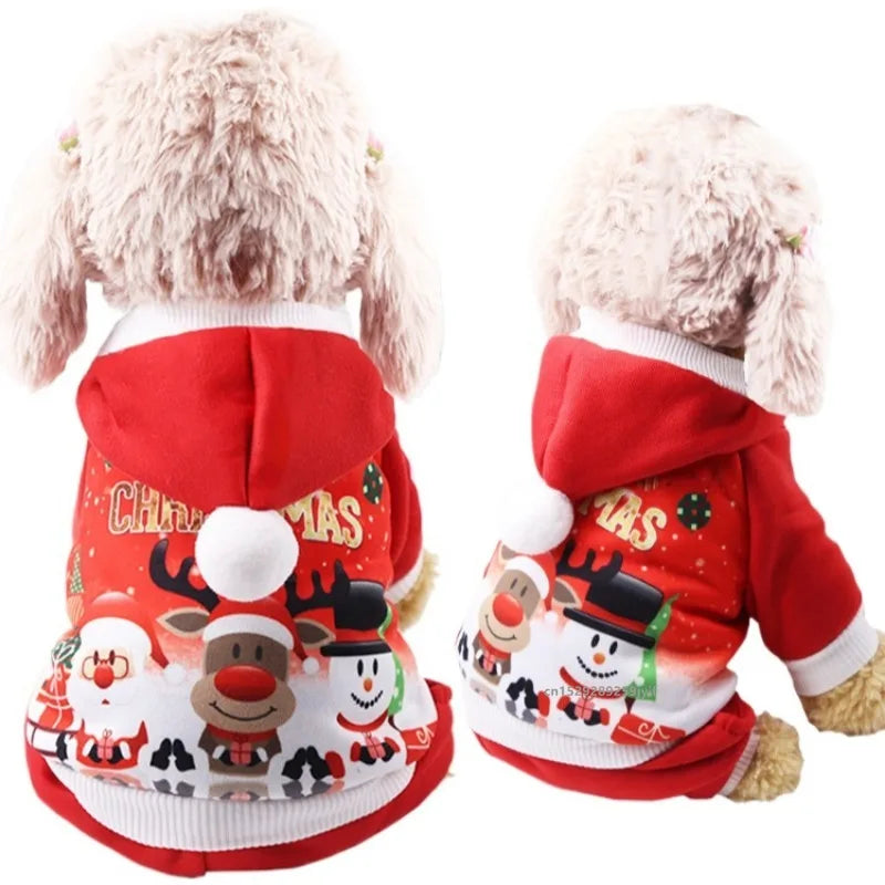 Santa Christmas Jacket Costume for Puppies and Cats