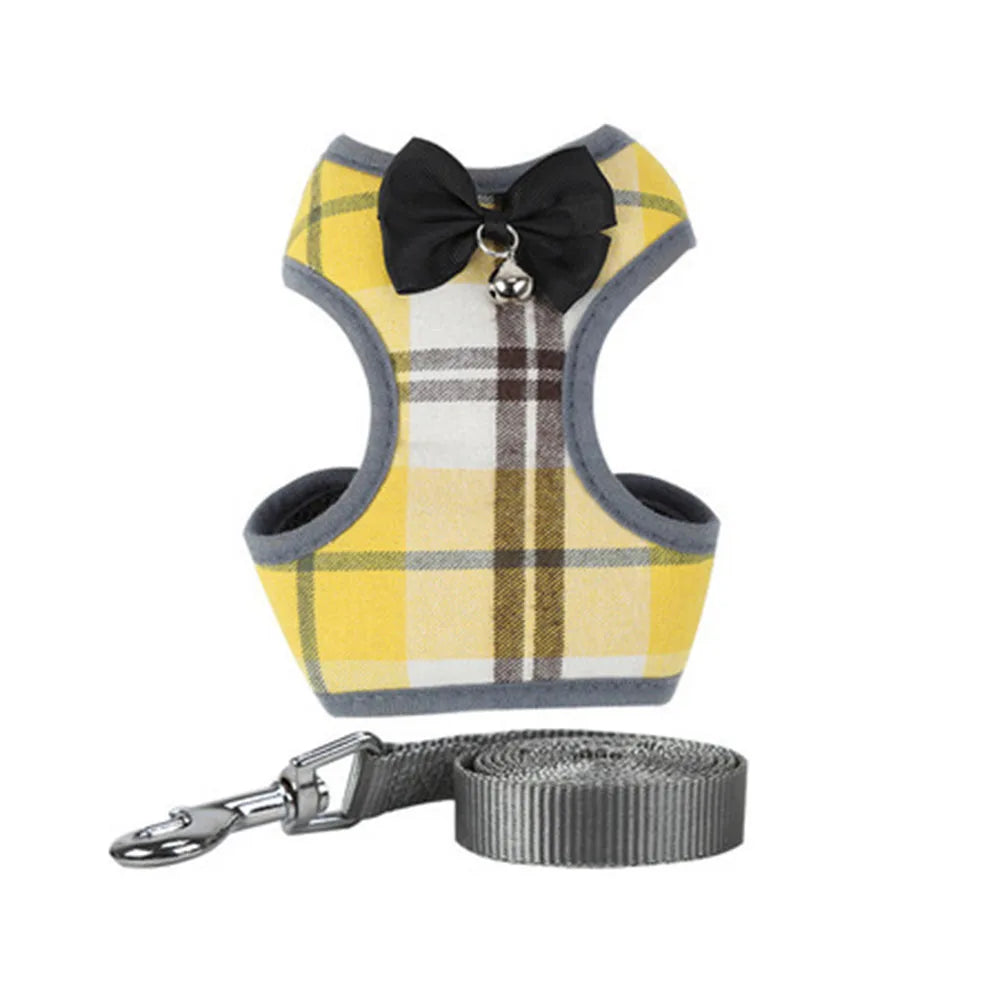 Bowknot Mesh Harness and Leash Set for Small Dogs and Cats