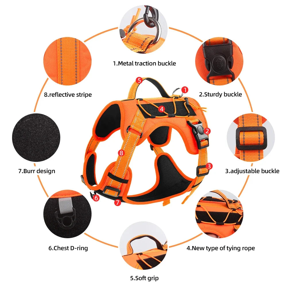 Reflective No-Pull Nylon Dog Harness for Daily Walks