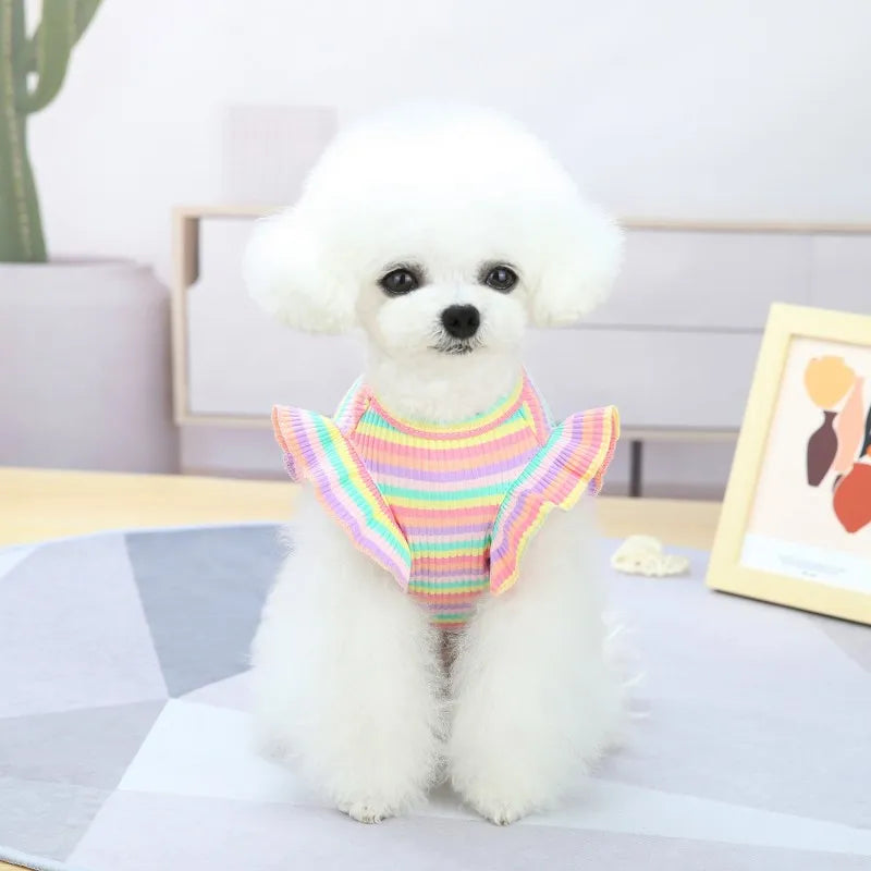 Ruffle Striped Skirt Vest for Cats and Small Dogs
