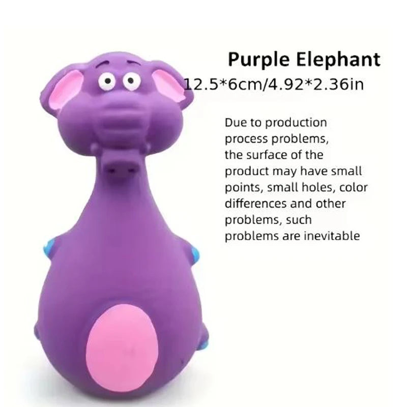 Squeaky Animal Chew Toy for Dogs - Elephant and Cow Style