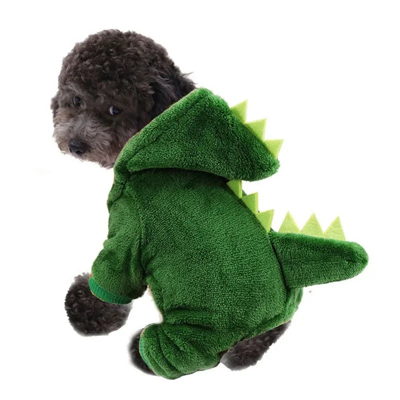 Dinosaur Fleece Hoodie Costume for Cats and Small Dogs
