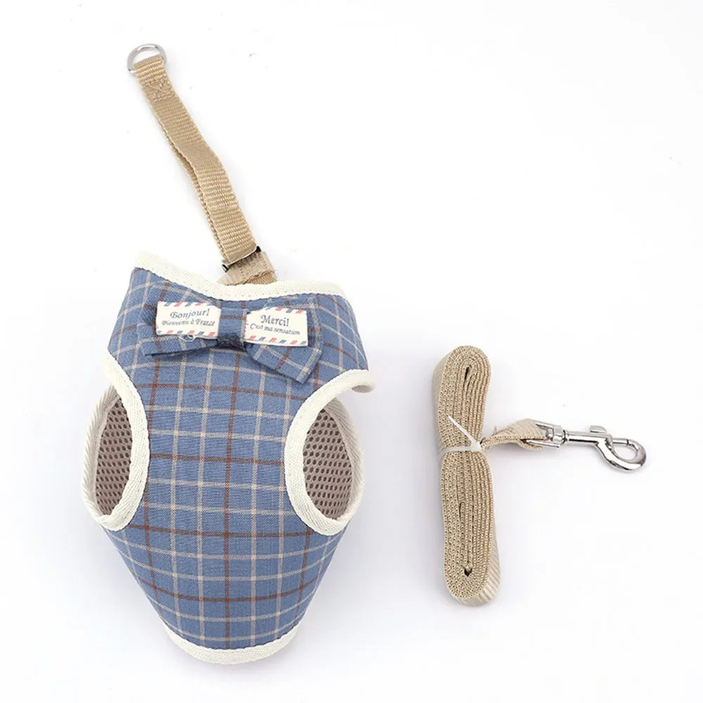 Bowknot Mesh Harness and Leash Set for Small Dogs and Cats