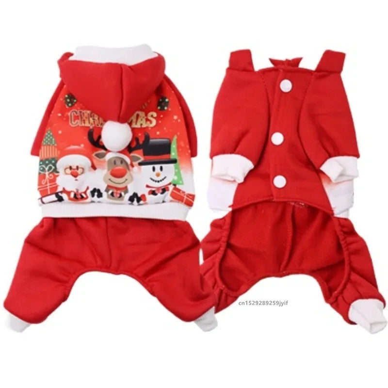 Santa Christmas Jacket Costume for Puppies and Cats