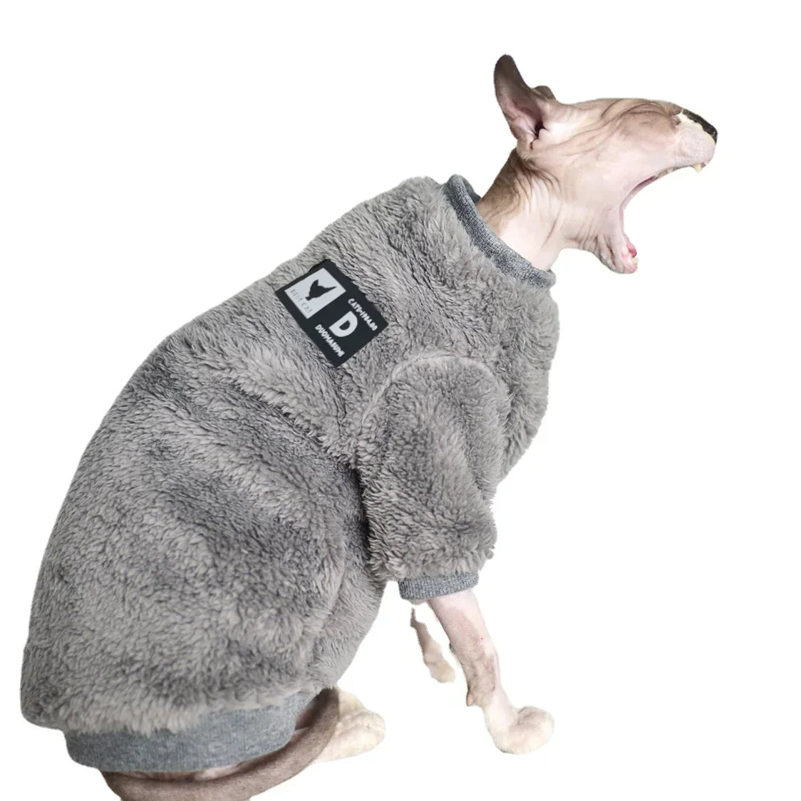 Double-Sided Fluffy Winter Jacket for Sphynx Cats