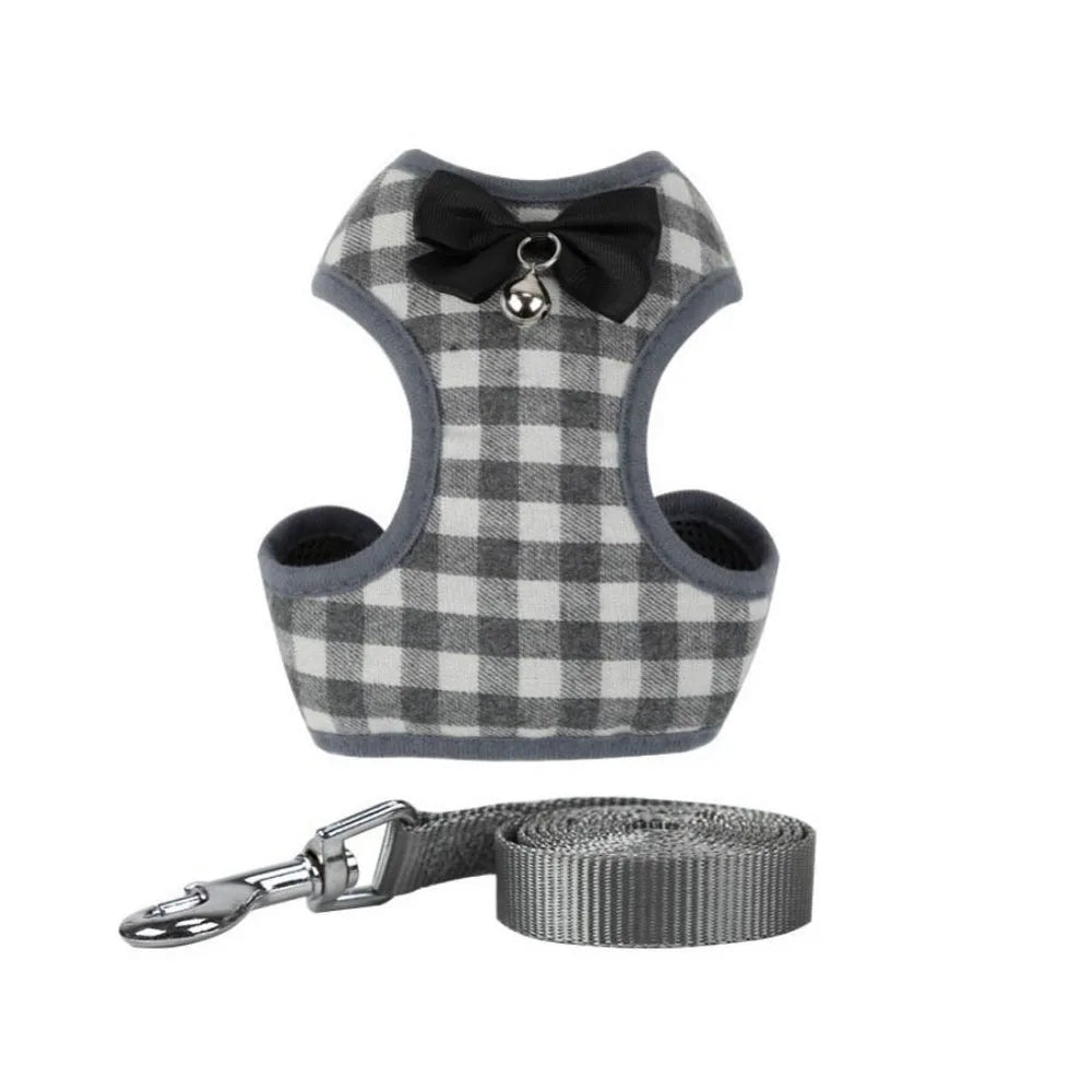 Bowknot Mesh Harness and Leash Set for Small Dogs and Cats