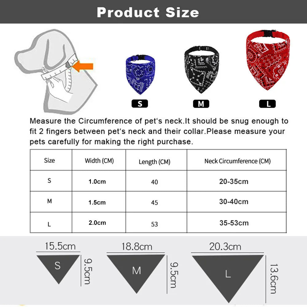 Adjustable Dog Bandana Collar for Puppies and Cats