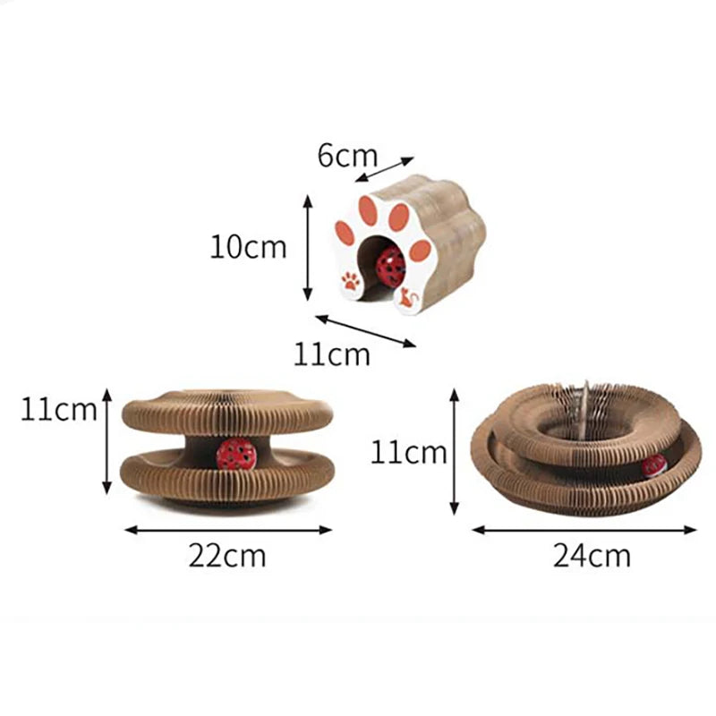 Round Corrugated Cat Scratcher Board with Ball Track