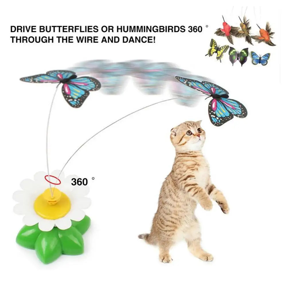 Electric Rotating Butterfly Toy for Playful Cats