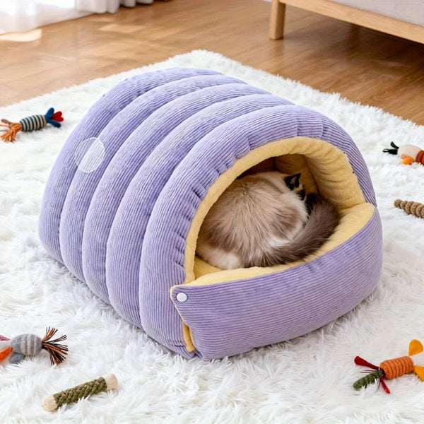 Thick Warm Cat Cave Bed for Winter Sleeping