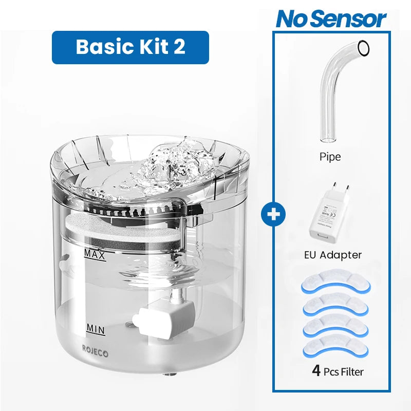 ROJECO Automatic Cat Water Fountain with Sensor - 1.8L