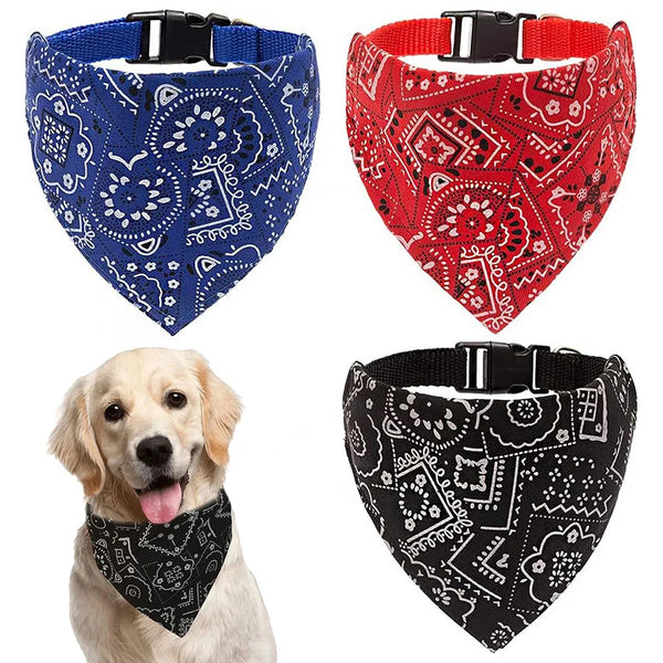 Adjustable Dog Bandana Collar for Puppies and Cats