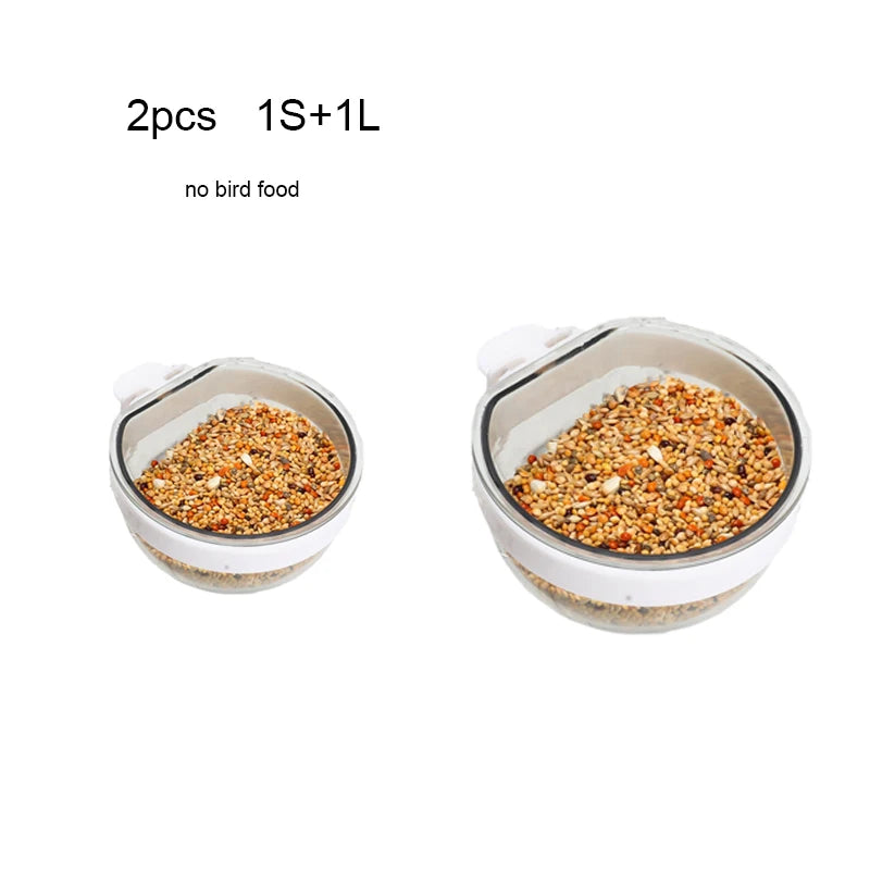 Detachable Transparent Bird Feeding Bowl for Cages