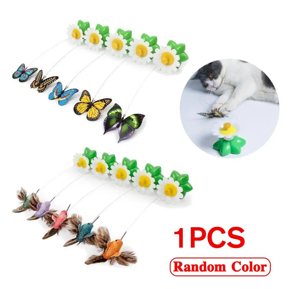 Electric Rotating Butterfly Toy for Playful Cats