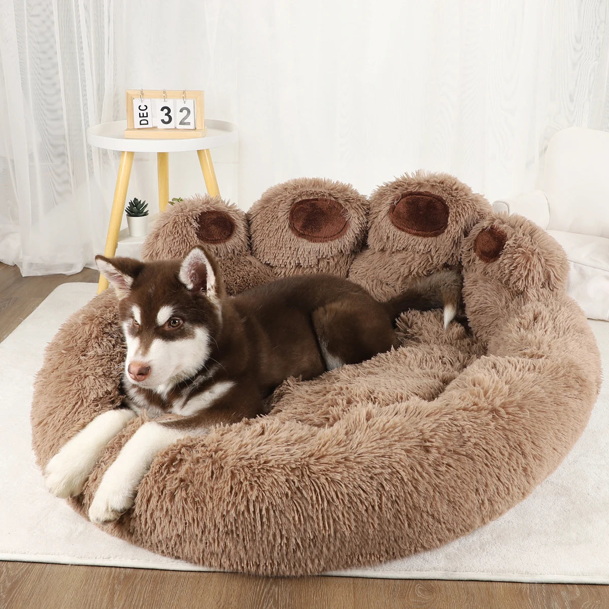 Plush Winter Sofa Dog Bed for Small to Large Pets