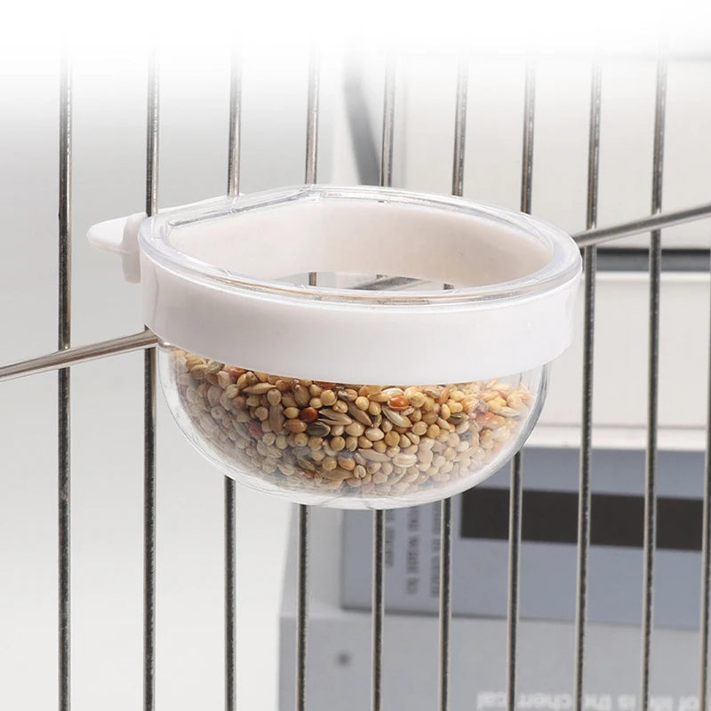 Detachable Transparent Bird Feeding Bowl for Cages