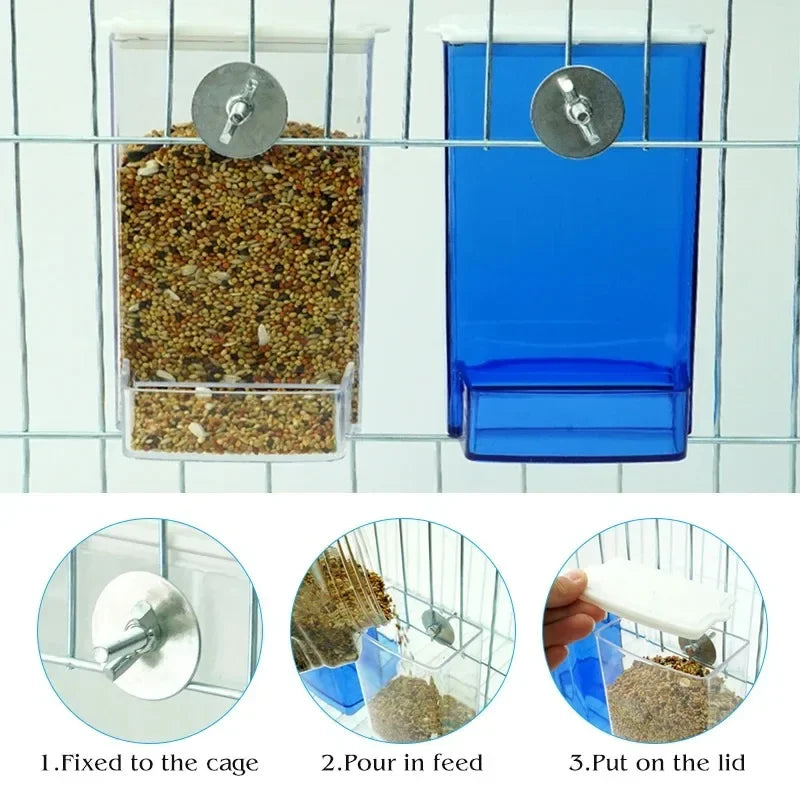 Anti-Splash Automatic Bird Feeder Dispenser Box