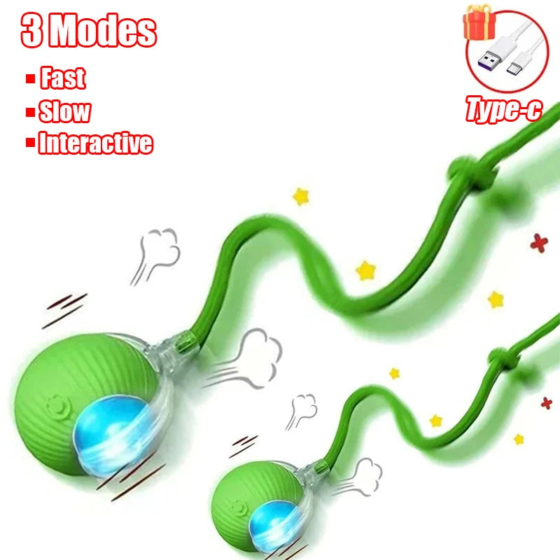 Rechargeable Faux Tail Smart Ball Cat Toy