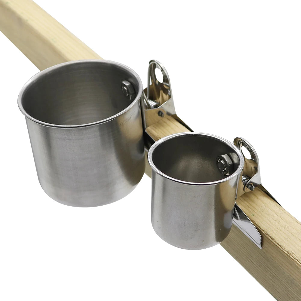 Stainless Steel Single or Double Bird Feeder Cup