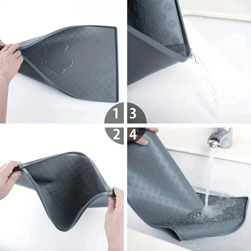 Non-Spill Silicone Feeding Placemat for Cats and Dogs