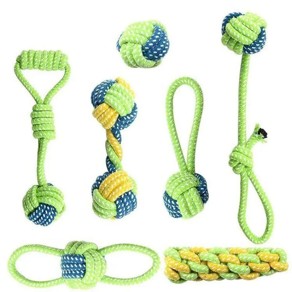 Interactive Cotton Rope Chew Toy Set for Dogs