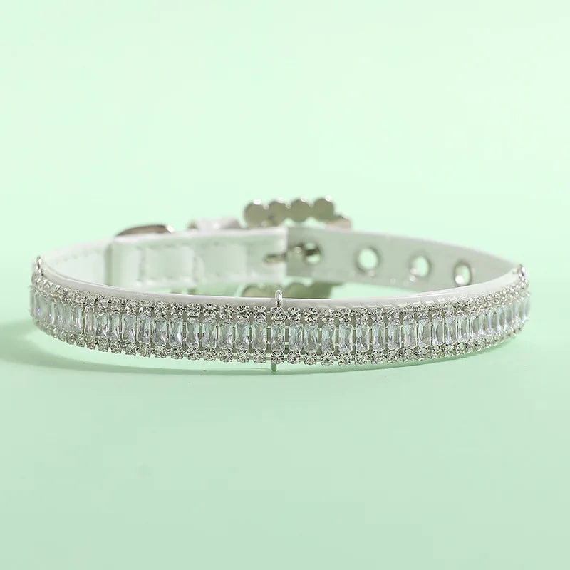 Pearl Rhinestone Cat and Puppy Necklace Collar