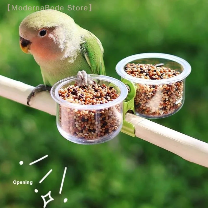 Clip-On Parrot Food and Water Bowl for Small Birds