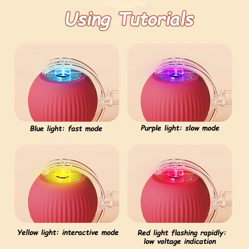 Rechargeable Faux Tail Smart Ball Cat Toy