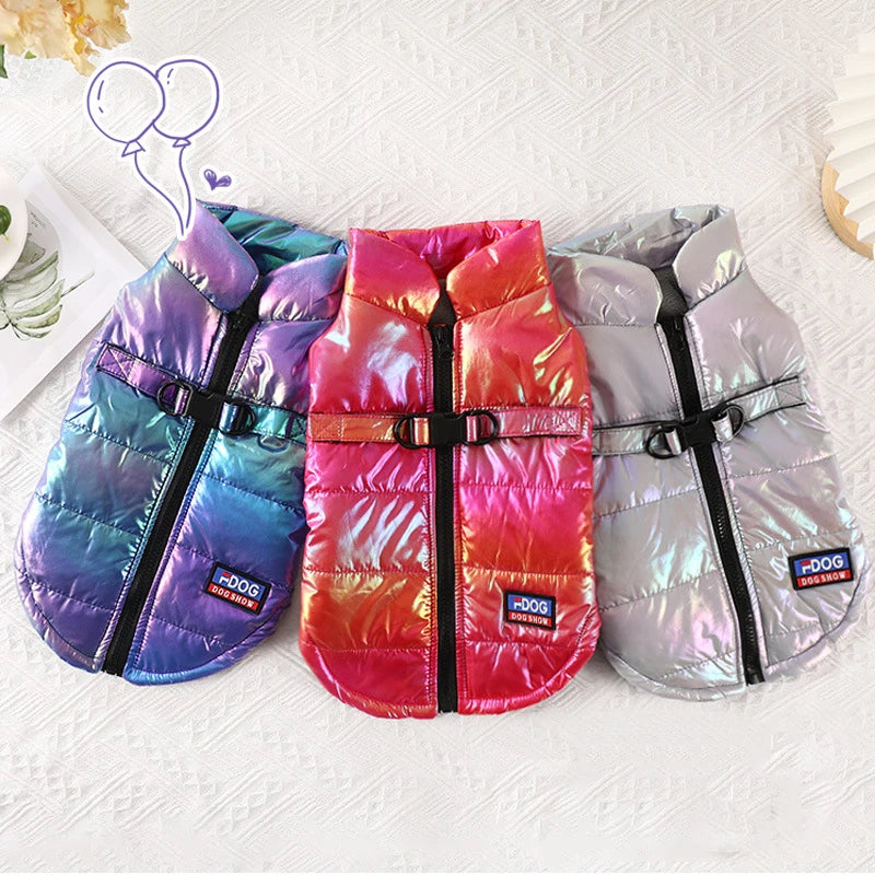 Rainbow Gradient Winter Vest for Small and Medium Dogs