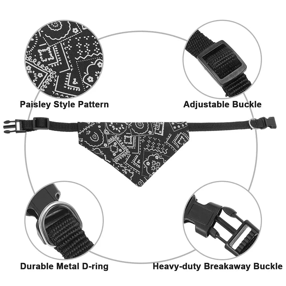 Adjustable Dog Bandana Collar for Puppies and Cats