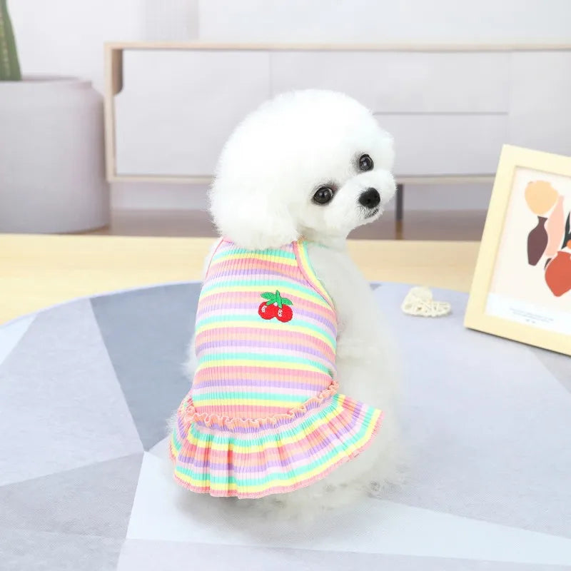 Ruffle Striped Skirt Vest for Cats and Small Dogs