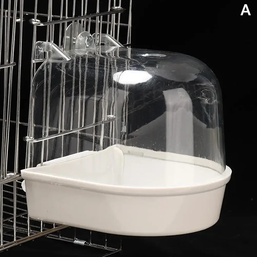 Hanging Cage Bird Bath for Parrots and Small Birds