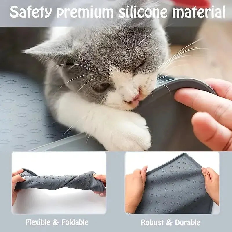 Non-Spill Silicone Feeding Placemat for Cats and Dogs
