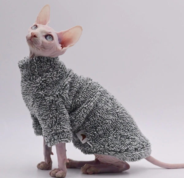 Double-Sided Fluffy Winter Jacket for Sphynx Cats