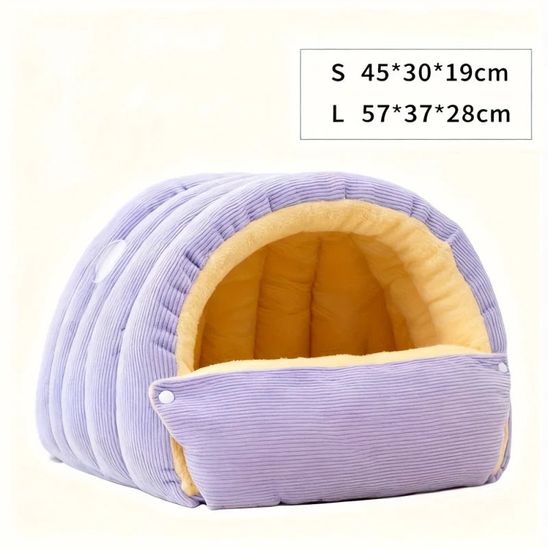 Thick Warm Cat Cave Bed for Winter Sleeping