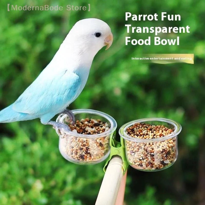 Clip-On Parrot Food and Water Bowl for Small Birds